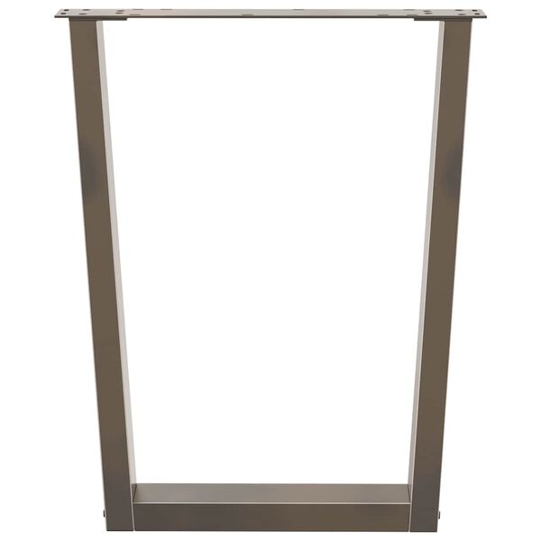 vidaXL Dining Table Legs V-Shape 2 pcs Natural Steel 60x(72-73.3) cm Steel