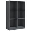 vidaXL Book Cabinet Grey 70x33x110 cm Solid Pinewood
