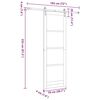vidaXL Sliding Door Natural 78 x 232 cm Solid Pine Wood and Glass