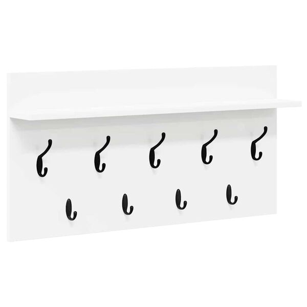 vidaXL Wall-Mounted Coat Rack White 80 x 40 x 12 cm Engineered wood