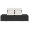 vidaXL Garden Sofa Black 123 x 62 x 69cm Poly Rattan