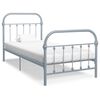 vidaXL Bed Frame without Mattress Grey Metal 100x200 cm