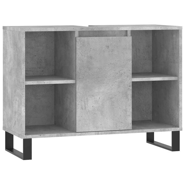 vidaXL Bathroom Cabinet Concrete Grey 80x33x60 cm Engineered Wood