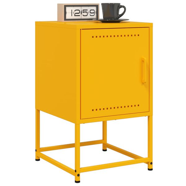 vidaXL Bedside Cabinets 2 pcs Mustard Yellow 36x39x60.5 cm Steel