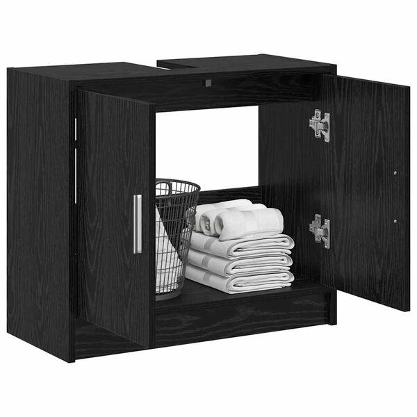 vidaXL Bathroom Cabinet Black Oak 63 x 29 x 55 cm Engineered wood