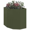 vidaXL Corner Planter Olive green 45 x 45 x 50 cm Steel