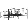 vidaXL Metal Bed Frame without Mattress with Footboard&nbsp;Black 193x203cm