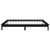 vidaXL LED Bed Frame without Mattress Black 120x190 cm Small Double Solid Wood