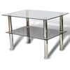 vidaXL Coffee Table Glass 2 Tiers