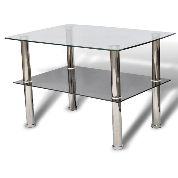 vidaXL Coffee Table Glass 2 Tiers