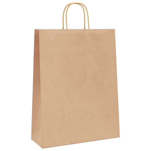 vidaXL Paper Bags 50 pcs with Handles Brown 32x12x42 cm