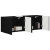 vidaXL TV Wall Cabinet 2 pcs Black 59.5 x 31 x 40 cm Engineered Wood
