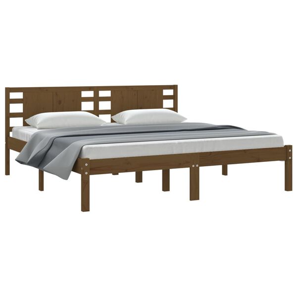 vidaXL Bed Frame without Mattress Honey Brown 200x200 cm Solid Wood Pine
