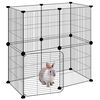 vidaXL 12-Panel Pet Cage with Door Black 35x35 cm Steel
