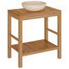 vidaXL Bathroom Vanity Cabinet Solid Teak with Sink Marble Cream