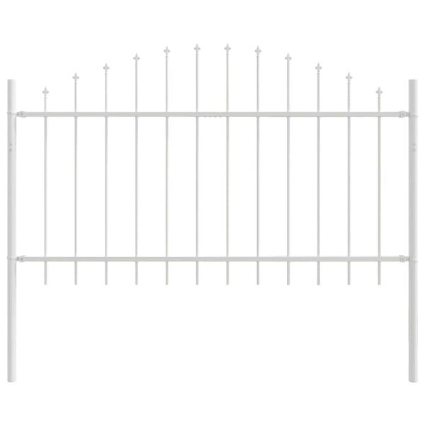 vidaXL Garden Fence 7 pcs White 170 x 140 cm Powder-Coated Steel