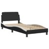 vidaXL Bed Frame with LED without Mattress "Hvar" Black and White 80x200 cm