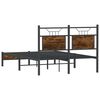 vidaXL Bed Frame without Mattress Smoked Oak 120x200 cm Engineered Wood