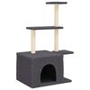 vidaXL Cat Tree with Sisal Scratching Posts Dark Grey 110 cm
