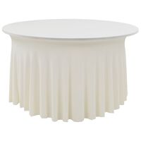 vidaXL 2 pcs Stretch Table Covers with Skirt 180x74 cm Cream