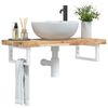 vidaXL Basin Shelf Wall Mounted Steel and Solid Wood Acacia