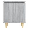 vidaXL Bed Cabinet with Solid Wood Legs Grey Sonoma 40x30x50 cm