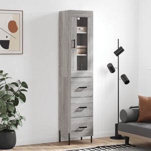vidaXL Highboard Grey Sonoma 34,5x34x180 cm Engineered Wood