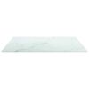 vidaXL Table Top White 60x60 cm 6 mm Tempered Glass with Marble Design