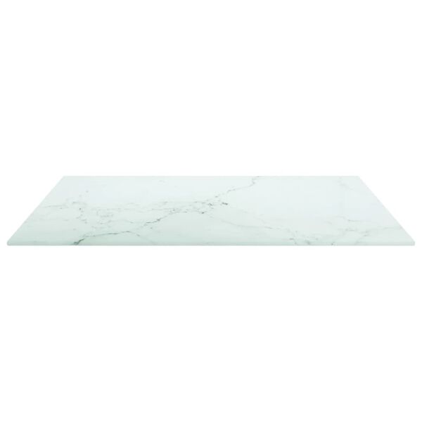 vidaXL Table Top White 60x60 cm 6 mm Tempered Glass with Marble Design