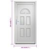 vidaXL Front Door White 110x210 cm PVC
