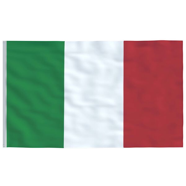 vidaXL Italy Flag and Pole 6.23 m Aluminium