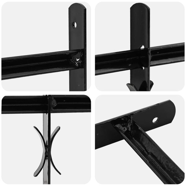 vidaXL Window Grille Black 115 x 60 cm Powder-Coated Steel