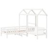 vidaXL Bed and Bench Set with Roof without Mattress White 80x200 cm