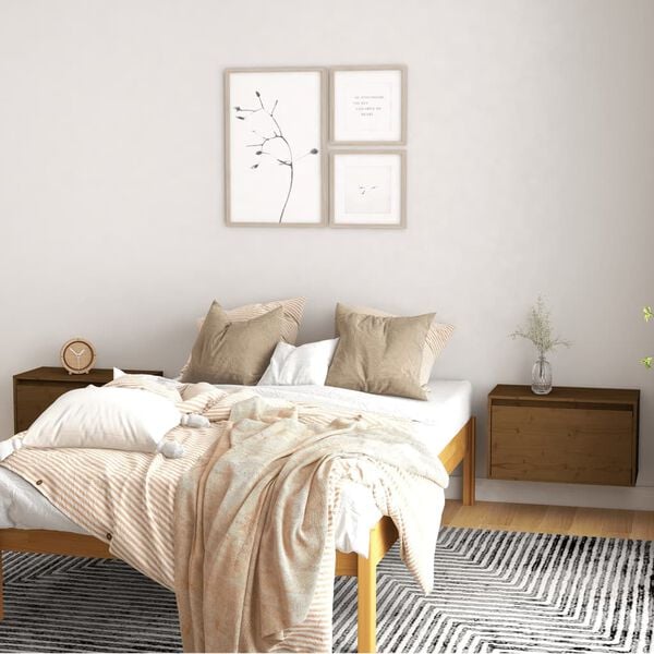 vidaXL Wall Cabinets 2 pcs Honey Brown 60x30x35 cm Solid Pinewood