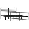 vidaXL Metal Bed Frame without Mattress with Footboard Black 120x190cm