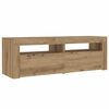vidaXL Bedside Cabinets 2 pcs with LEDs Artisan Oak 60x35x40 cm