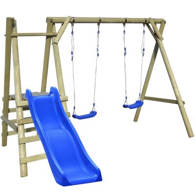 vidaXL Swing Set with Ladders and Slide 270x255x210 cm Pinewood