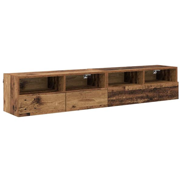 vidaXL TV Wall Cabinets 2 pcs Old Wood 80 x 30 x 30 cm Engineered Wood