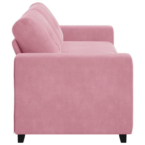 vidaXL Sofa Pink 221 x 80 x 80 cm Poly velvet