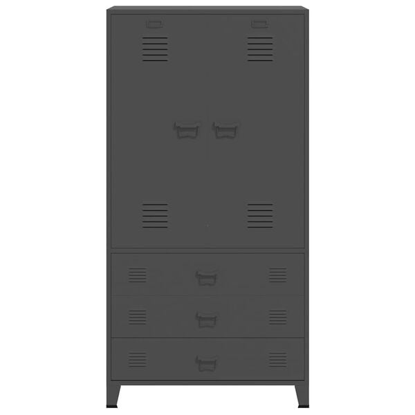 vidaXL Industrial Wardrobe Anthracite 90x50x180 cm Metal