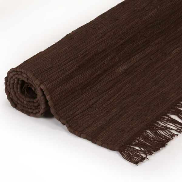 vidaXL Hand-woven Chindi Rug Cotton 200x290 cm Brown