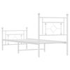 vidaXL Metal Bed Frame without Mattress with Footboard White 80x200cm