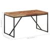 vidaXL Dining Table 140x70x76 cm Solid Acacia and Mango Wood