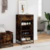 vidaXL Shoe Rack Smoked Oak 48x38x97.5 cm Engineered Wood