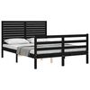 vidaXL Bed Frame without Mattress Black Double Solid Wood