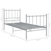 vidaXL Bed Frame without Mattress Grey Metal 100x200 cm