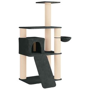 vidaXL Cat Tree with Sisal Scratching Posts Dark Grey 173 cm
