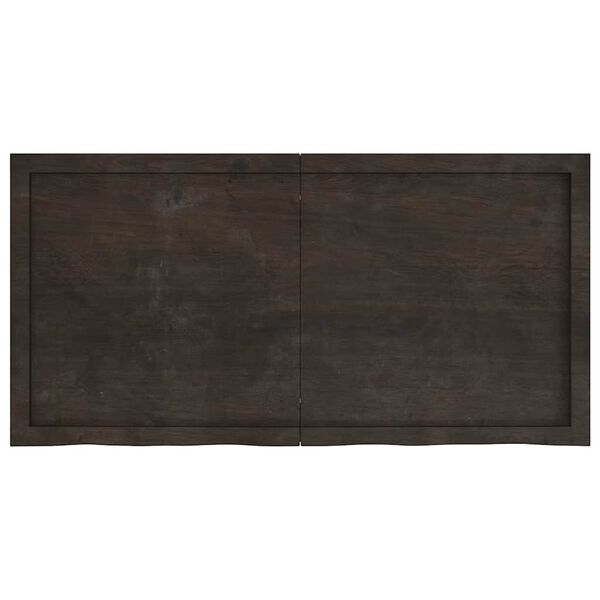 vidaXL Table Top Dark Brown 120x60x(2-6) cm Treated Solid Wood Oak