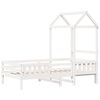 vidaXL Bed Frame with Roof without Mattress White 90x190 cm Single