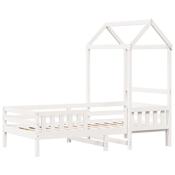 vidaXL Bed Frame with Roof without Mattress White 90x190 cm Single